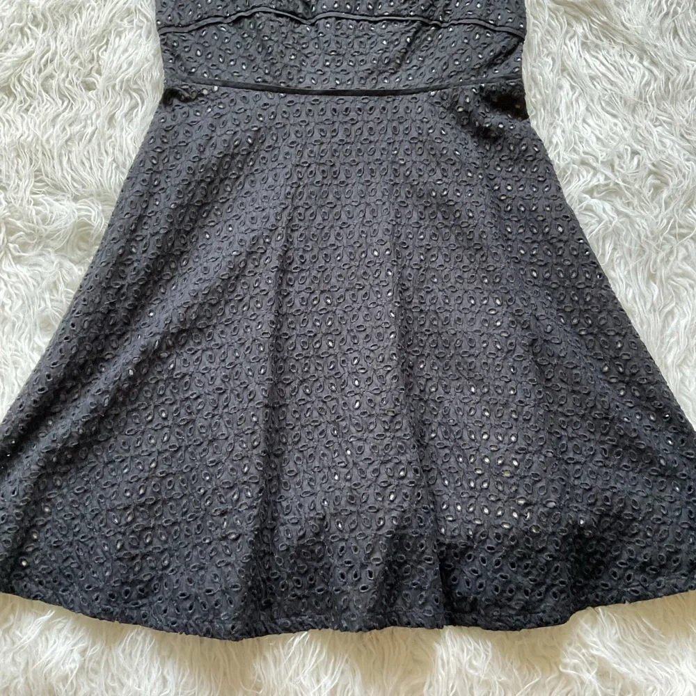 loft black‎ eyelet fit & flare dress - Picture 3 of 8